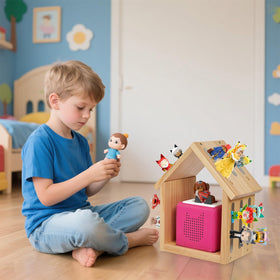 Conamily Tonies shelf includes hardware and instructions for quick setup.