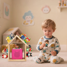 Conamily Tonies shelf holds figures neatly, reducing misplacement during play
