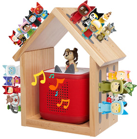 Conamily Tonies shelf in house shape with magnets, keeping figures organized.