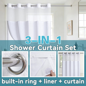 Conbo Mio Hotel Luxury White Curtain adds upscale vibe to a bathroom.