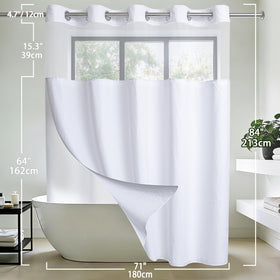 Conbo Mio hotel-style white curtain adds elegant bathroom ambience.