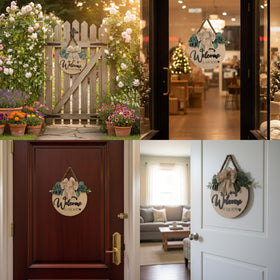 Condorpasea rustic beads detail adds texture and charm to the entryway.