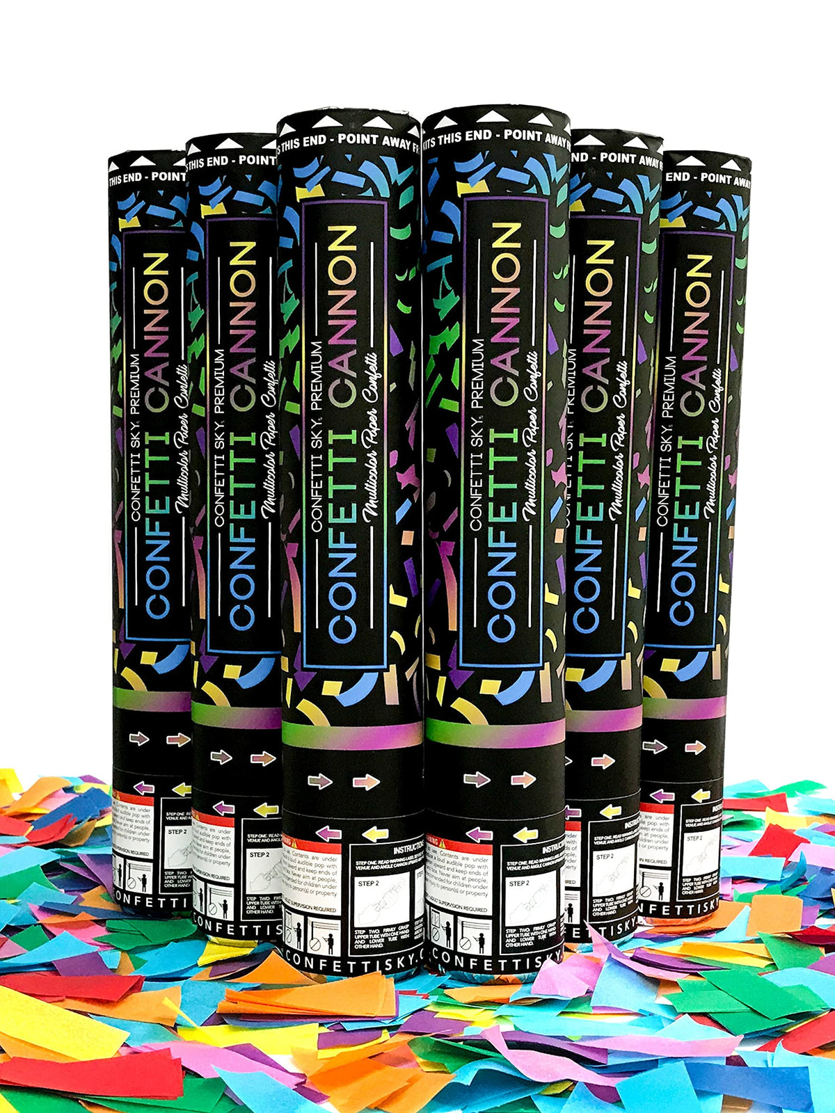 Confetti Sky 12inch cannon burst adds a vibrant moment to outdoor celebrations.
