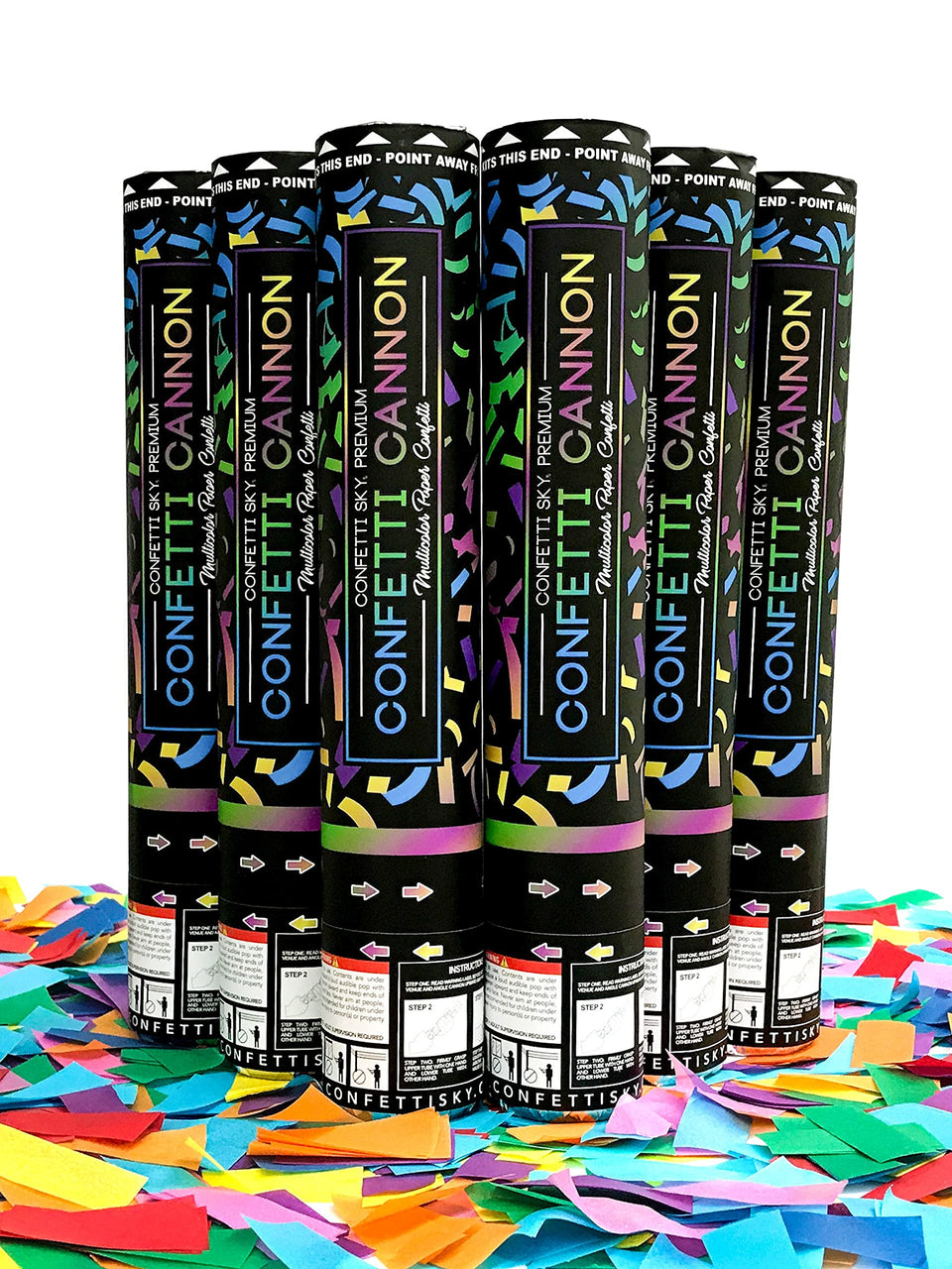 Confetti Sky 12inch cannon burst adds a vibrant moment to outdoor celebrations.