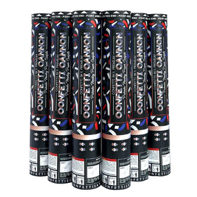 Confetti Sky safety features flameproof design and air-propulsion for controlled use.