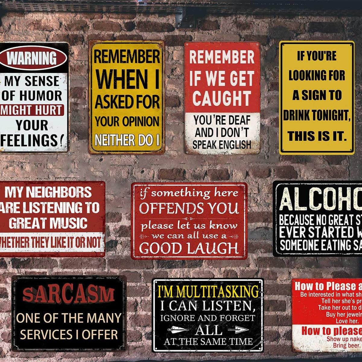 CONHUIDF Complete 7-piece wall decor collection for garages and bars