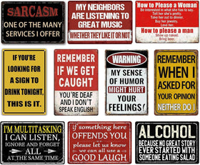 CONHUIDF Funny Bar Signs, retro tin wall art for home bars and man caves