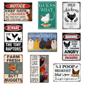 CONHUIDF funny chicken coop sign outdoor decor for rustic yard