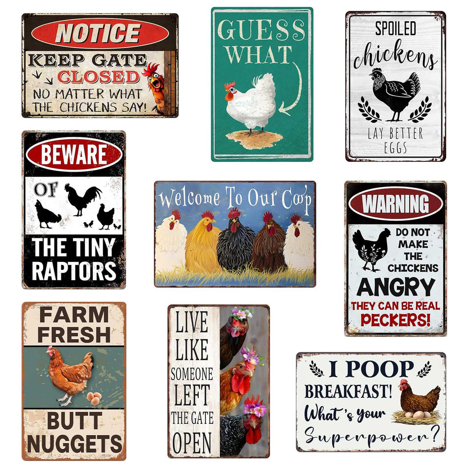 CONHUIDF funny chicken coop sign outdoor decor for rustic yard