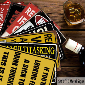 CONHUIDF Vintage bar design tin signs for retro decor