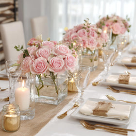 CONNOO square vase wedding decor enhances reception tabletops with crystal clarity