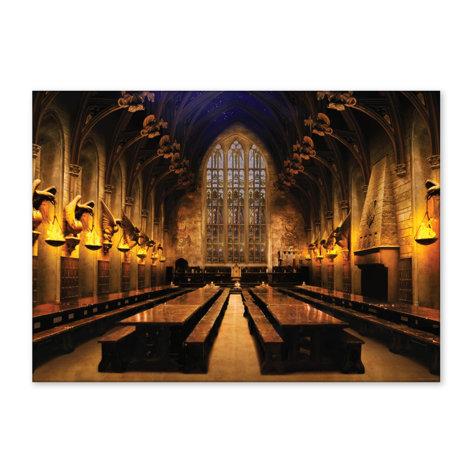 ConQuest Journals Hogwarts Great Hall backdrop for immersive photo moments and party decor.