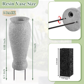 Consevisen ground spikes provide stable grave display in windy conditions.