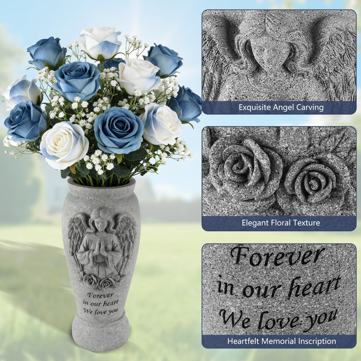 Consevisen cemetery vase bottom drainage holes prevent water buildup and keep flowers fresh.