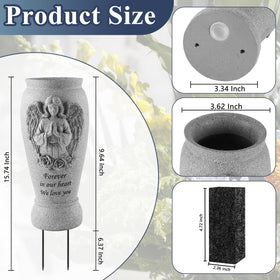 Consevisen cemetery vase with a 6.37-inch ground spike ensures secure outdoor placement.