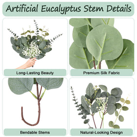 Consevisen artificial eucalyptus stems style C add natural depth to wreaths.