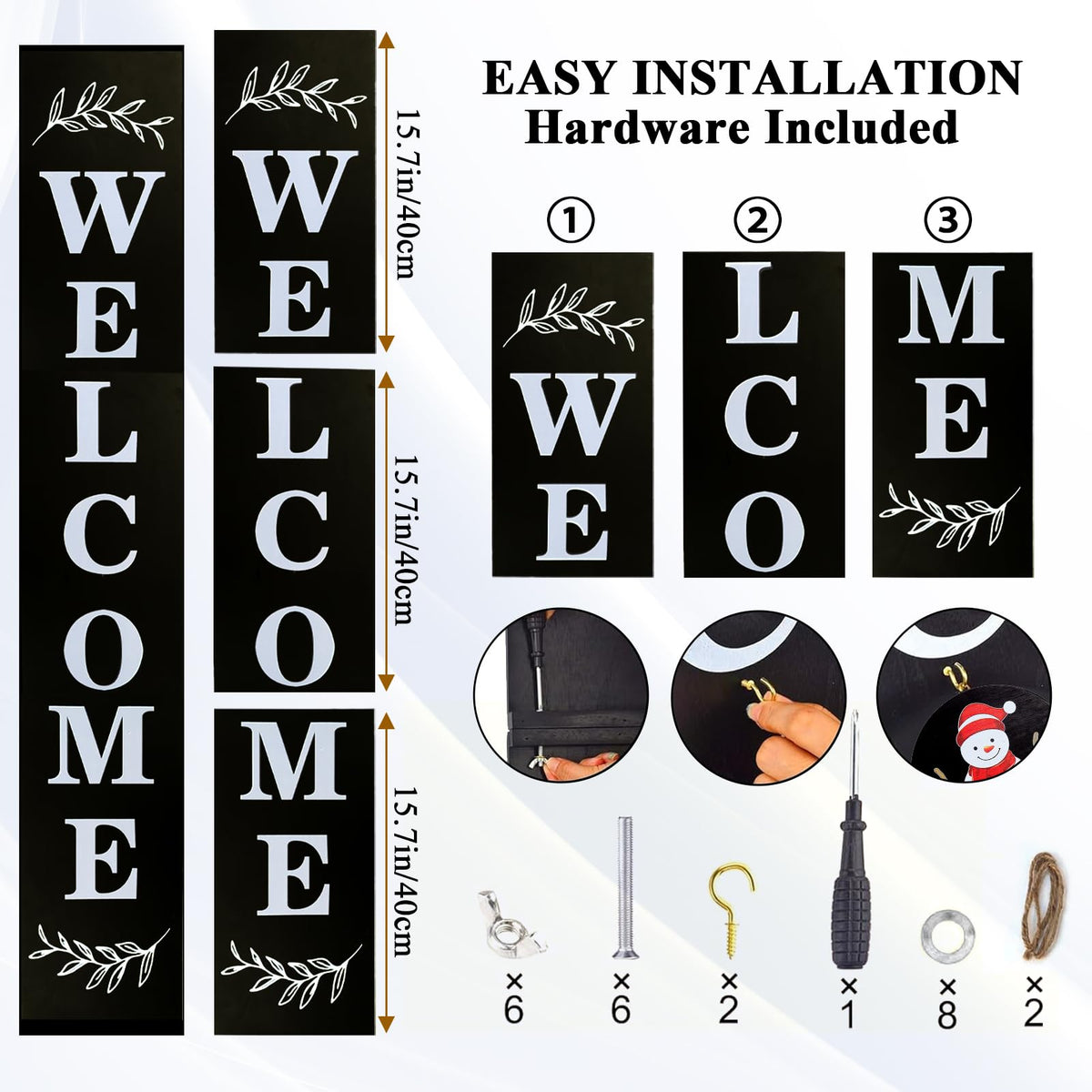 Consevisen welcome sign outdoor use demonstrates weather-ready porch decoration.
