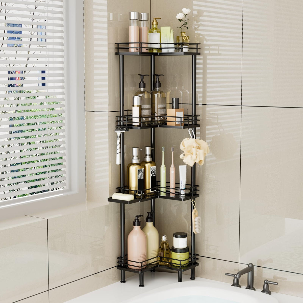 Consumest caddy large capacity stores bulky bottles and daily essentials
