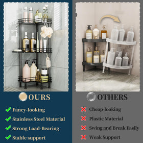 Consumest corner shower caddy soap holder keeps soap dry and accessible.
