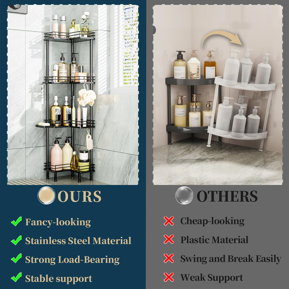 Consumest corner shower caddy soap holder keeps soap dry and reachable