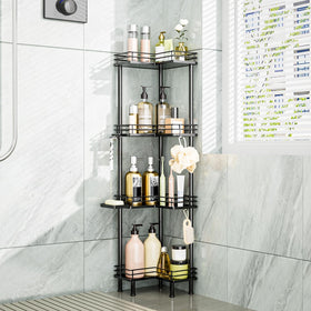 Consumest corner shower caddy stand with four tiers for organized bathroom storage