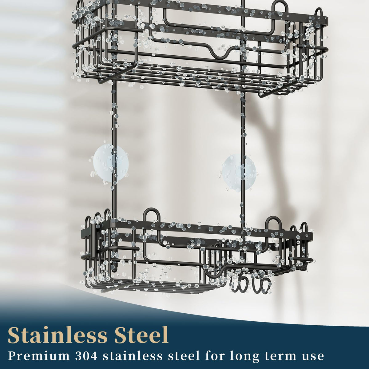 Consumest rustproof metal construction resists moisture for long-lasting bathroom use.