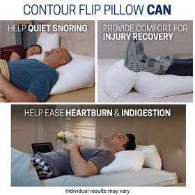 Contour Flip Pillow folded-to-bed mode provides plush lounging sensation.