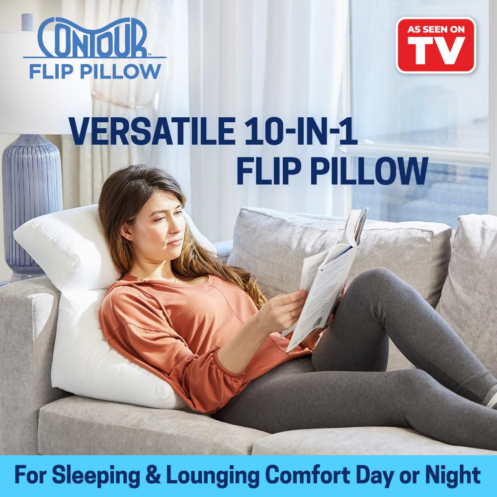 Contour Flip Pillow side view highlights wedge for gentle elevation and comfort.
