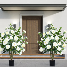 Durable base and weather-resistant design keep Conviviala camellia tree looking good.