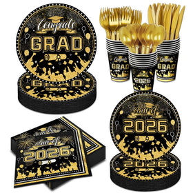 Convivialo 175pcs graduation tableware kit for easy setup and stylish service.