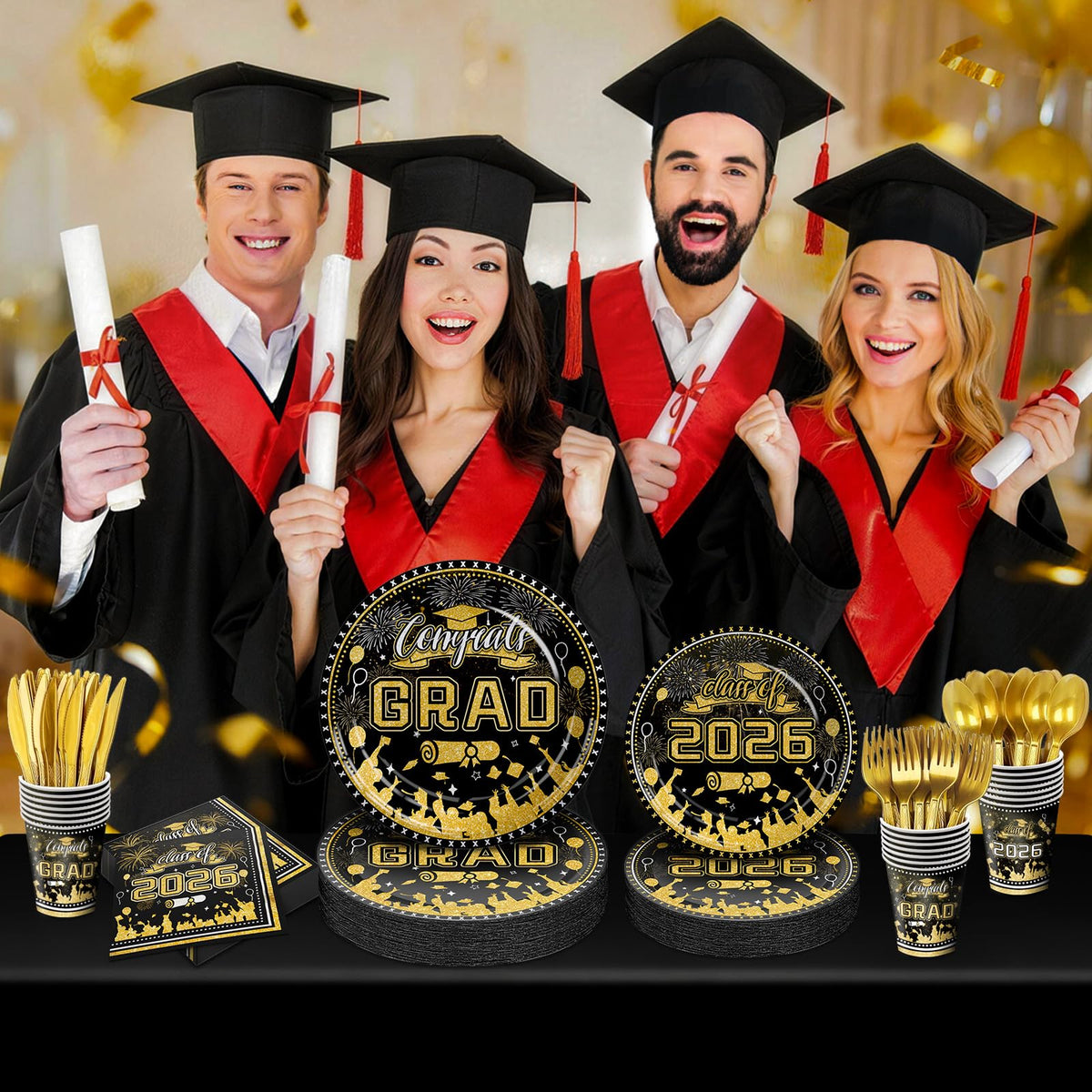Convivialo graduation dessert plates 7-inch ideal for sweets and photo-ready tables.