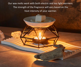 Coo Candles Fall Mix Melt Dark Teakwood delivers bold woodsy aroma for masculine spaces.