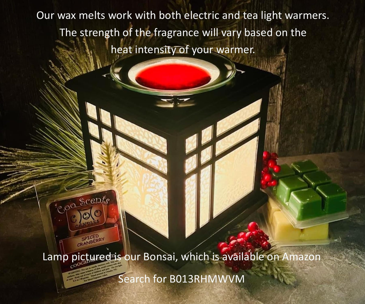 Coo Candles Fall Mix Melt Sandalwood highlights smooth resinous notes for relaxing evenings.