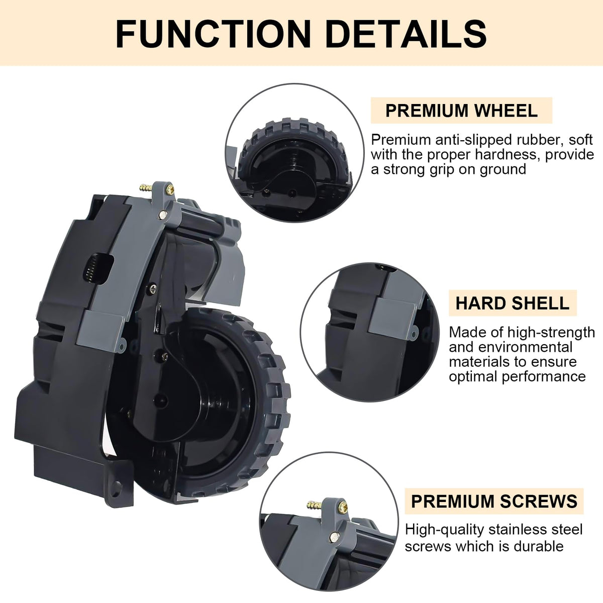 Coodss right drive wheel module for Roomba i8 enhances grip on varied surfaces