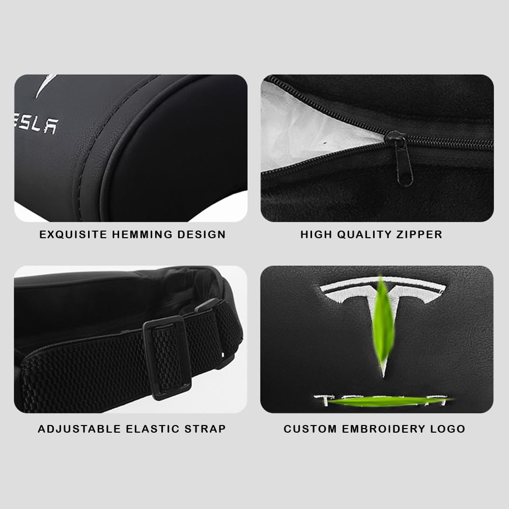 CoolKo headrest fits Model S X 3 Y and Cybertruck for comfortable commutes.
