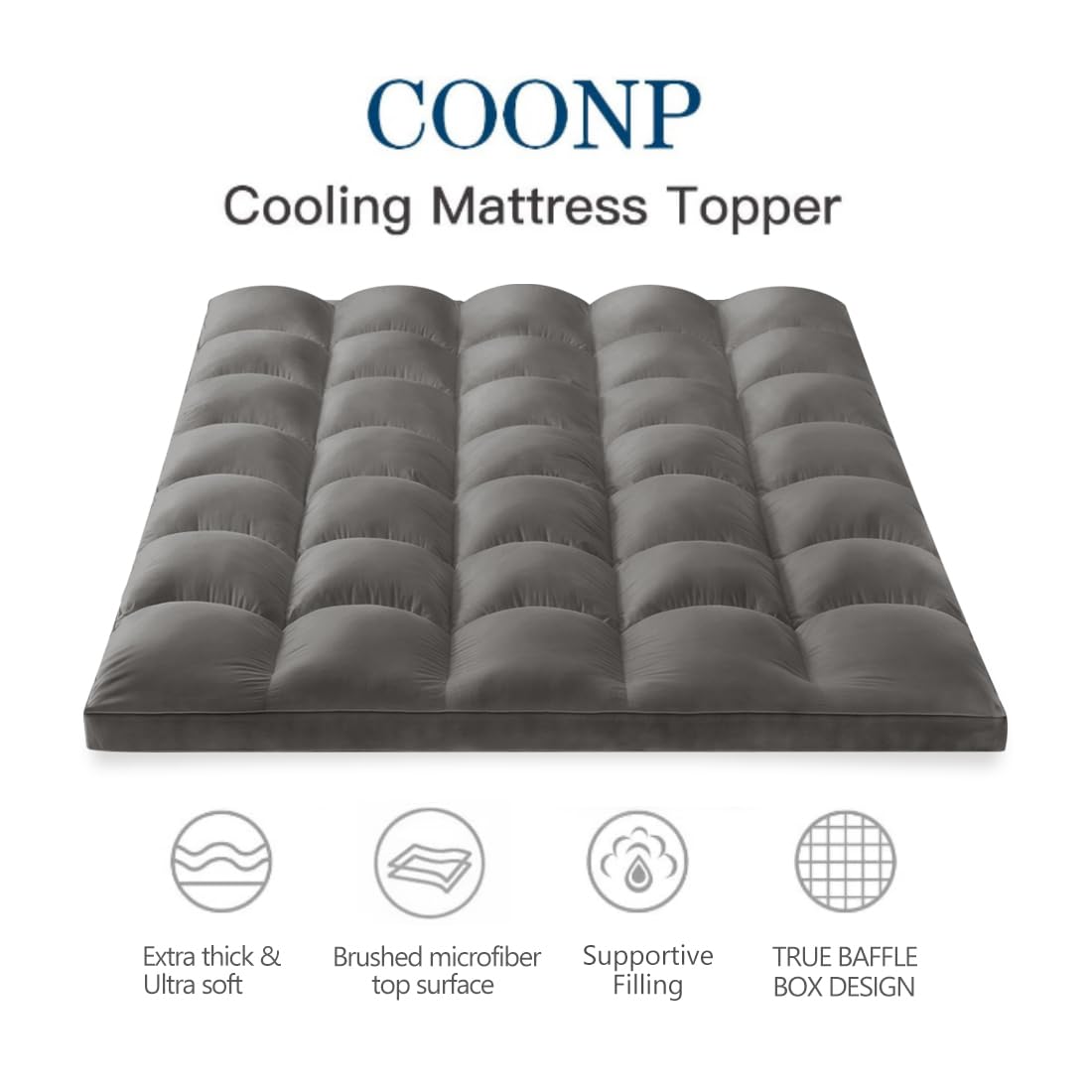 COONP cooling plush surface helps regulate temperature for a cooler night