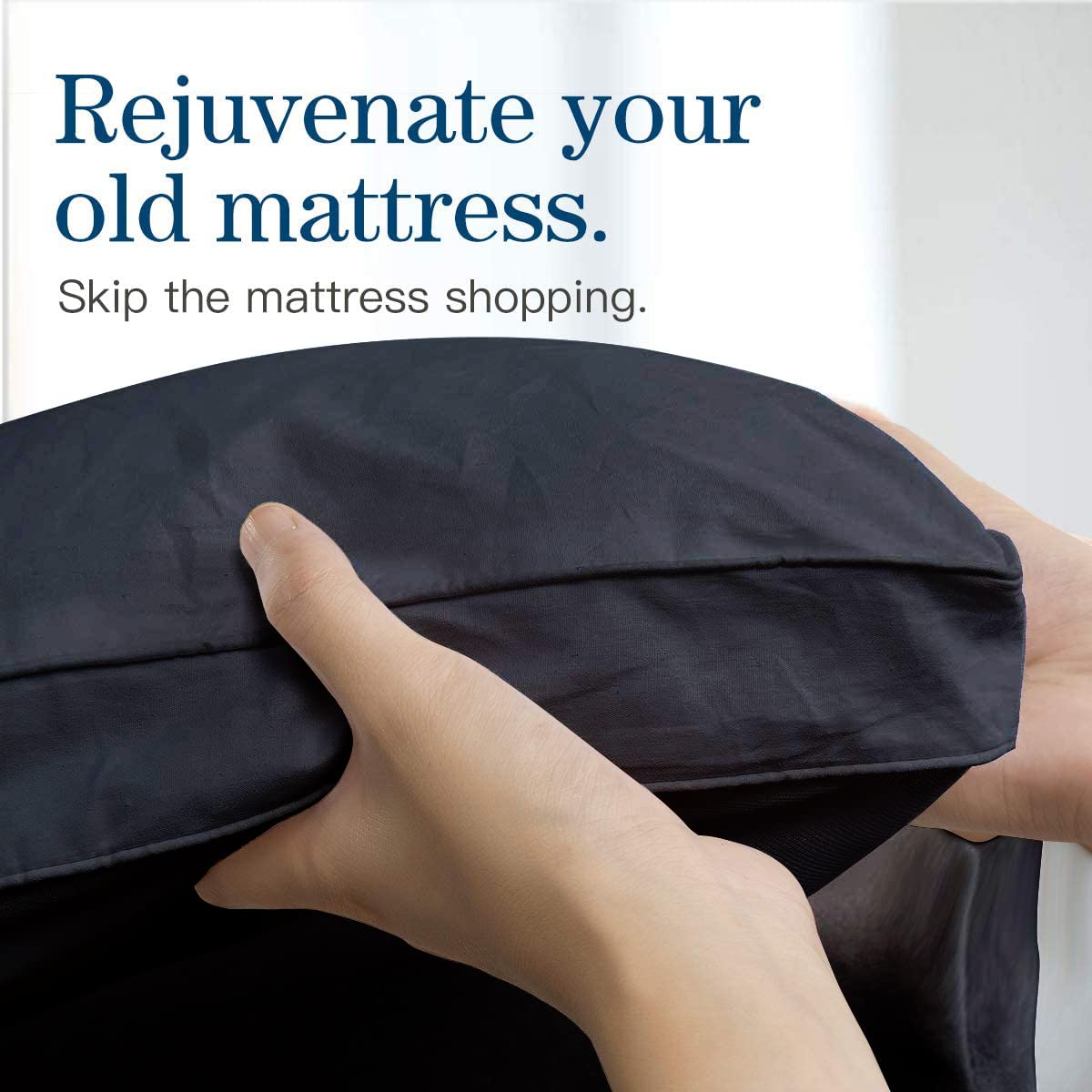 COONP King deep pocket fit shows secure 8 to 21 inch mattress coverage.