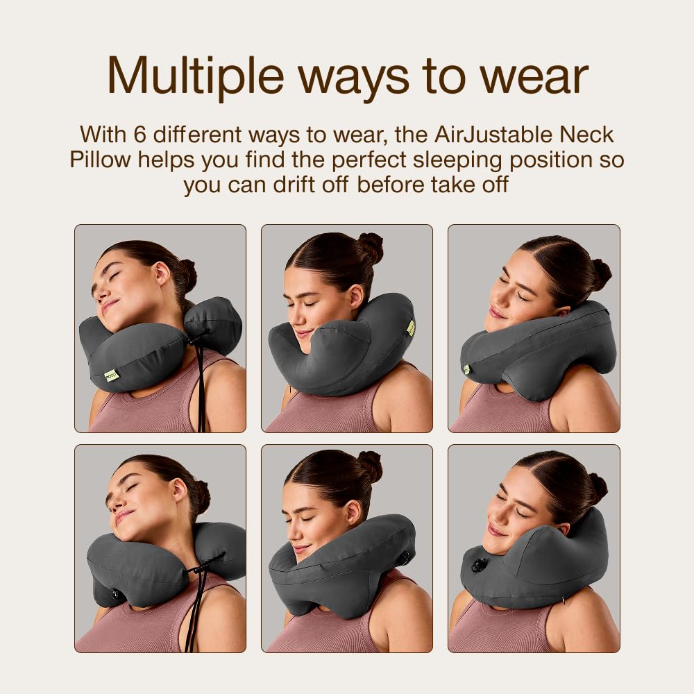 Coop Home Goods AirJustable neck pillow deflates quickly for compact packing.