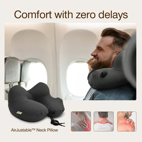 Coop Home Goods AirJustable neck pillow with ergonomic shape for neck alignment.
