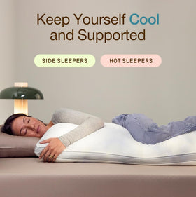Coop Home Goods Cool+ pillow provides hip and lumbar support for sleep