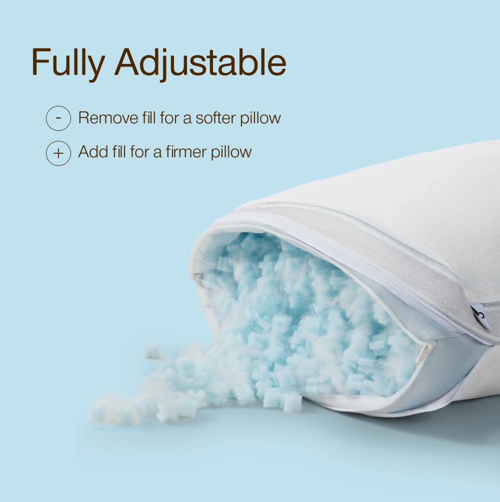 Coop Home Goods Cool+ fill assembly highlights gel bead memory foam pieces