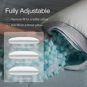 Coop Home Goods Cool Plus Pillow gel-infused fill promotes better airflow for drier nights