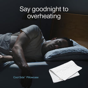Coop Home Goods cool touch side image demonstrates cooling effect for warm nights.