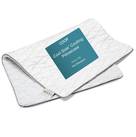 Coop Home Goods Cool Side pillowcase, queen side view, breathable fabric for cooler sleep.