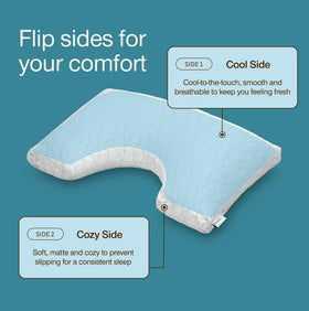 Cut-out design fits Coop Original Cut-Out Pillow for side sleepers.