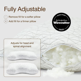 Coop Home Goods Cut-Out Pillow adjustable fill lets you tailor loft and support.