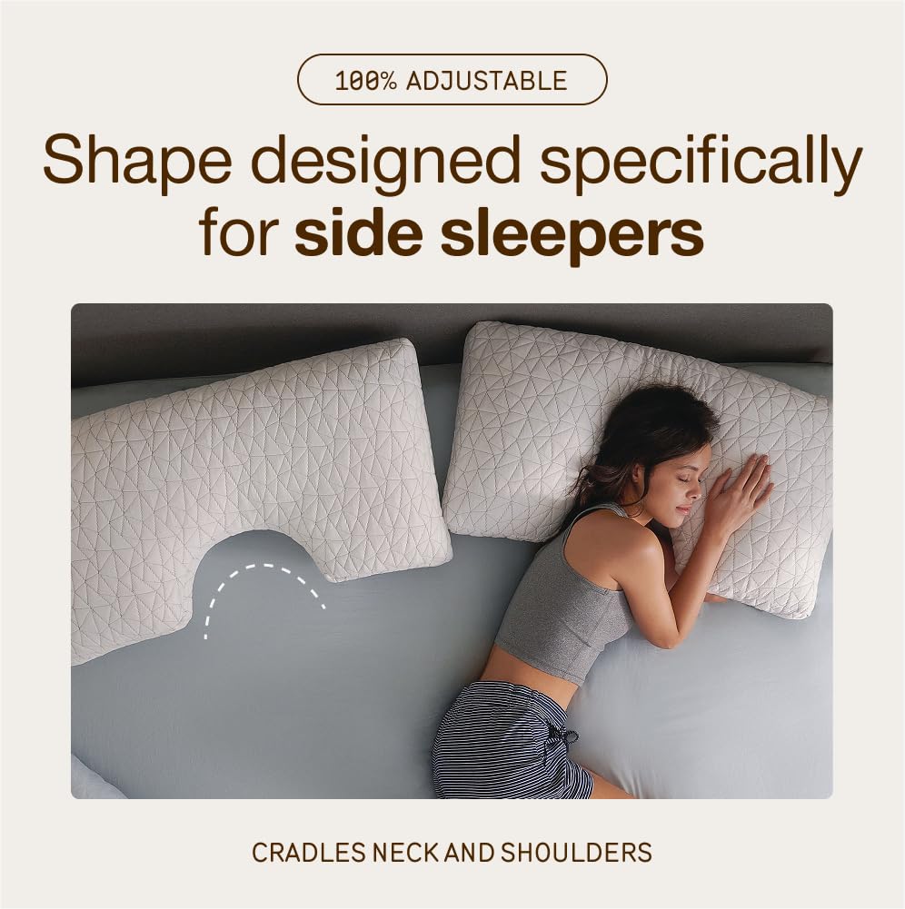 Coop Home Goods Neck Support shape eases shoulder tension for restful nights.