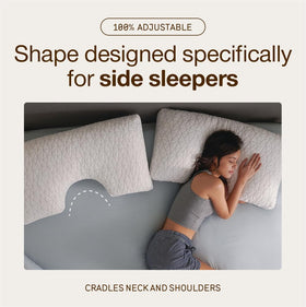 Coop Home Goods Neck Support shape eases shoulder tension for restful nights.