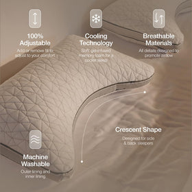Coop Home Goods Eden Crescent adjustable loft tailors firmness.