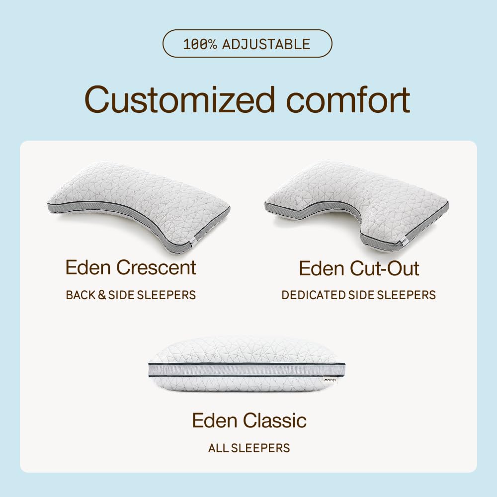 Coop Home Goods Eden Crescent king-size pillow shown in a cozy bedroom setup.